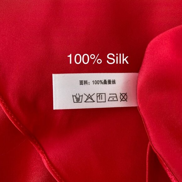 NWT Lingerie Silk Floral Halter Top Knot buttons Jewel Red - Picture 3 of 12